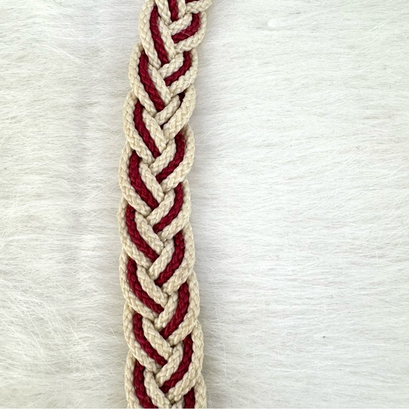 J. Crew braided nautical rope belt red & cream S/M - Picture 5 of 14
